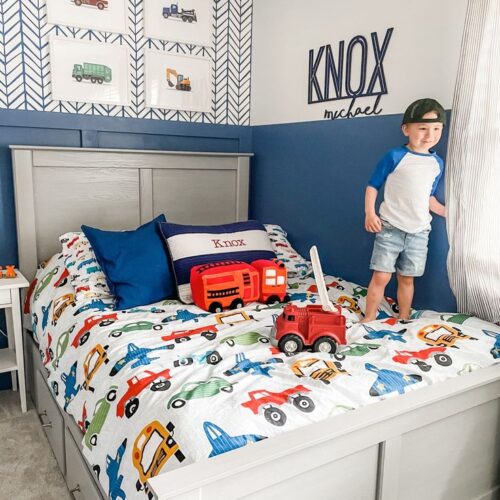 Kids Firetruck Themed Storage Double Bed