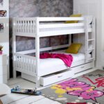 White Wooden Bunk Bed with Storage