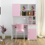 Elegant Study Table with Bookshelves & Drawers