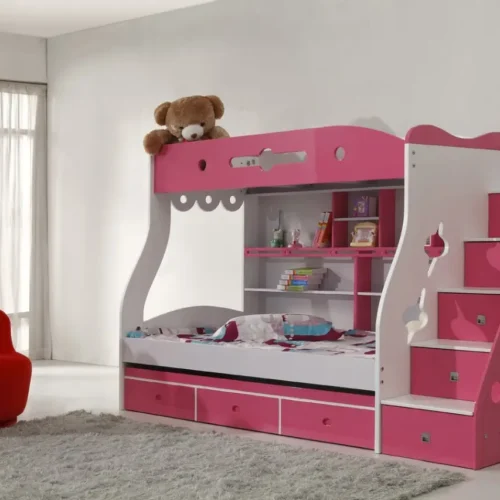 bunk bed pink n white