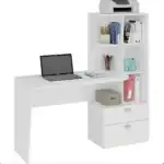 Smart Study Desk with Bookshelf & Storage Drawers