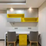 Study Table For 2 Kids with Storage & Bookshelves