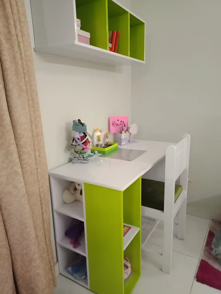 Redish Study Unit Rack New Design Study Desk with Wall Rack | Smart Compact Setup