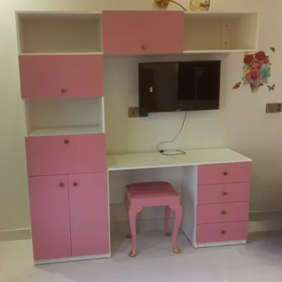 study unit with book rack