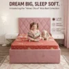 girls padded pink double bed